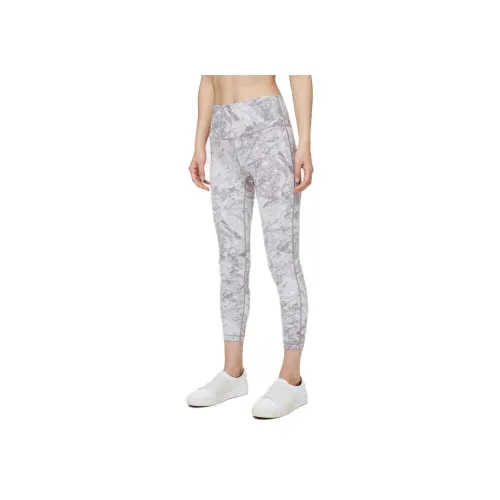 lululemon Wunder Under Спортивные брюки Женские Стираемые Мраморный Alpine Серебряный Штора