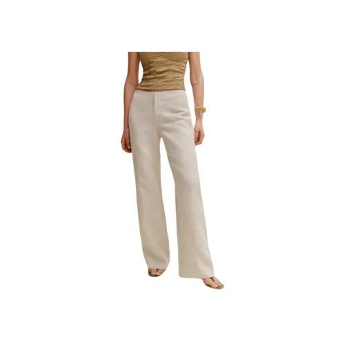 REFORMATION VIDA Linen Low Step Stitch Pants Casual Pants Women's