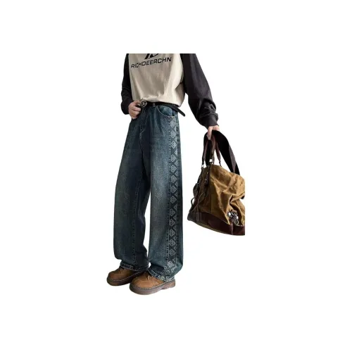 AOPAISHARK Синий Унисекс Джинсы