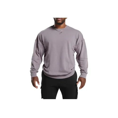 GYMSHARK Свитшот Мужской Серый Фиолетовый
