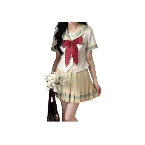 HTHK Светло-желтый женский комплект с юбкой