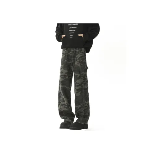 Fakeyoung Джинсы Унисекс Армейский Камуфляж Зеленый