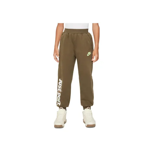 Найк Вязаные Тренировочные Штаны Детские Средне-Оливково-Зеленые