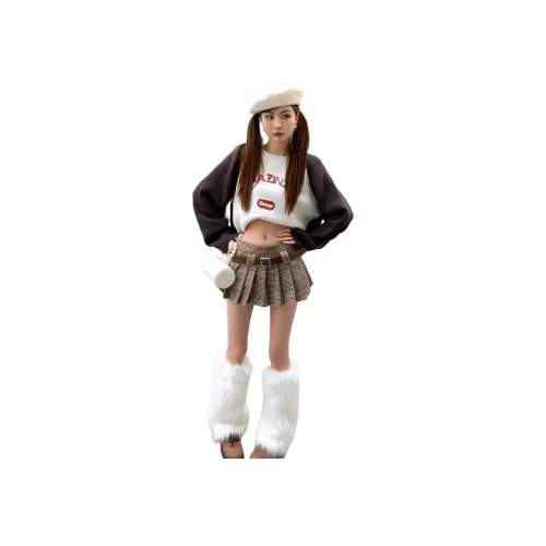 MISSHONEY MH Коричневый Комплект с Юбкой Топ+Короткая Юбка Женские Юбочные Комплекты