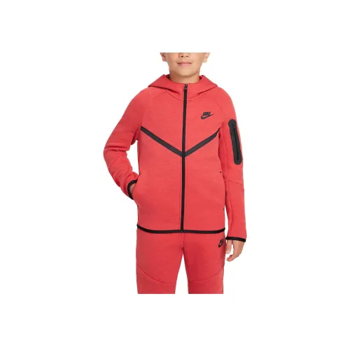 Nike Толстовка Sportswear Tech Fleece Красная Подростки