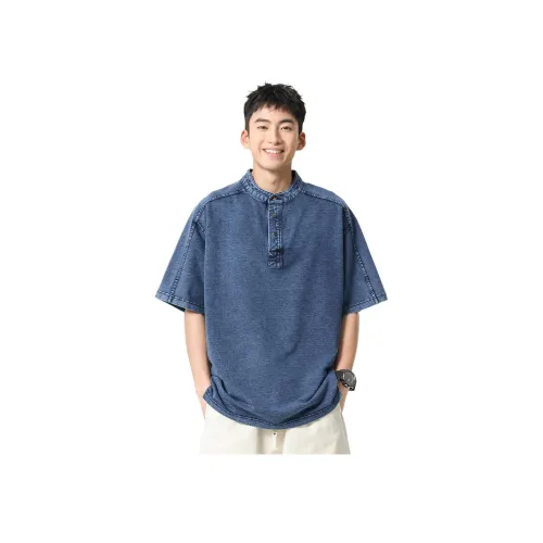 MISULI Синий, Тяжелый 260г Мужская Поло