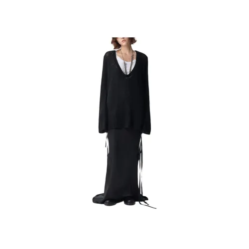 Ann Demeulemeester Черные Женские Кашемировые Свитеры