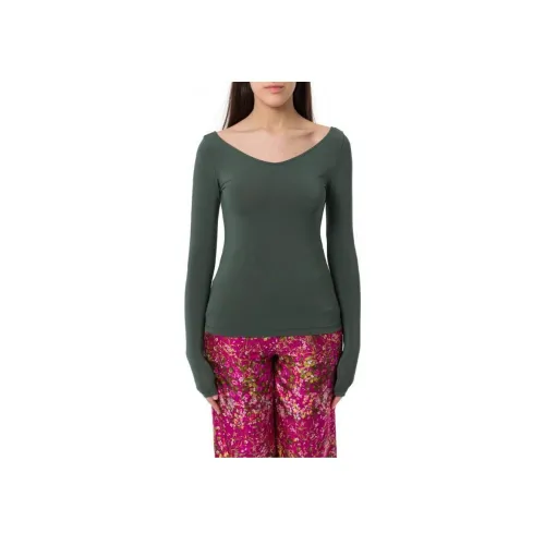 MaxMara T-рубашка Женская Цвет фасоли Зеленый Серый