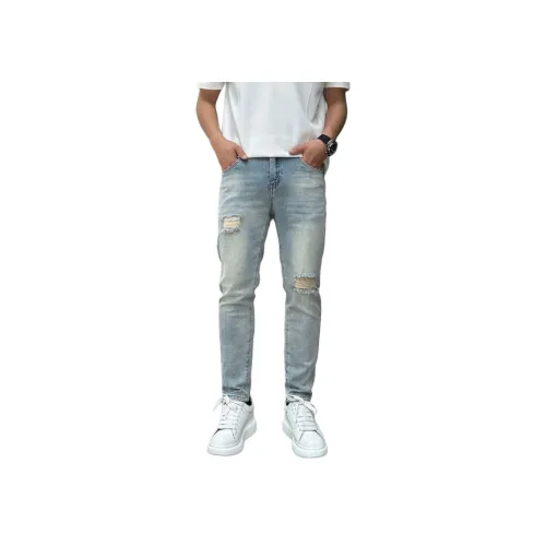 HIPHOPPUNKS Светло-синие мужские джинсы