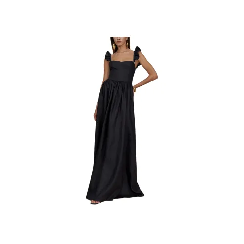 Reformation Vecchio Linen Dress Slip Dress Women's Black