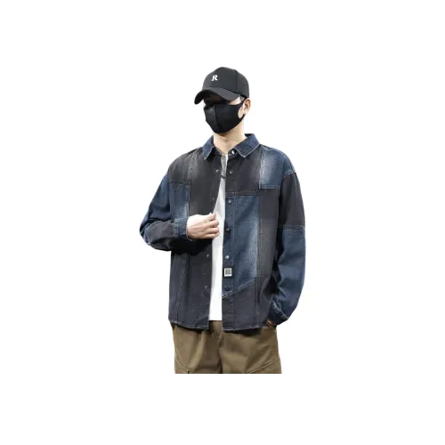 Tonlion Черный Серый Цвет Унисекс Рубашки