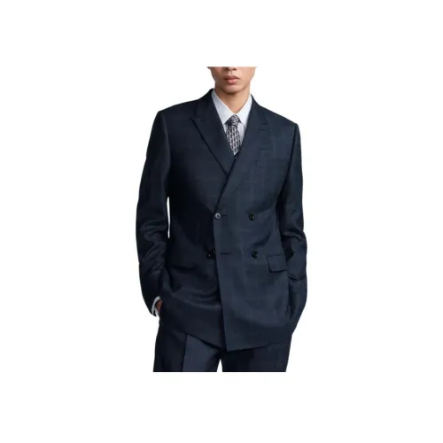 DIOR SS24 Бизнес Костюм Пальто Мужской Синий