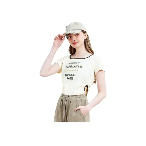 MUGUOGUOMU Лето КРОП ТОП Облегающий крой Женский