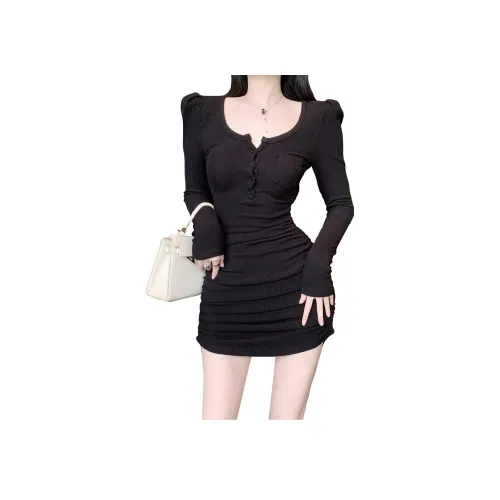 FOCOS STUDIO Длинное платье с длинными рукавами женское