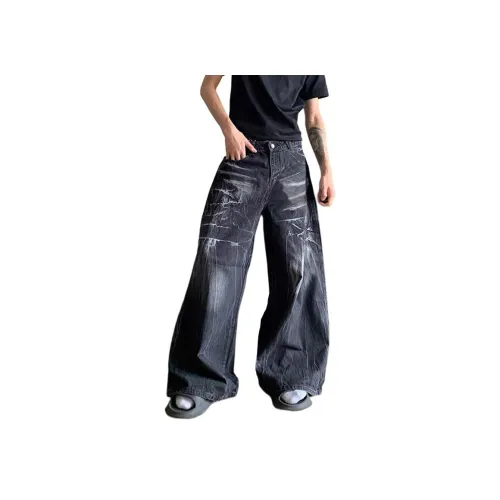 MGXEK Черные Унисекс Джинсы