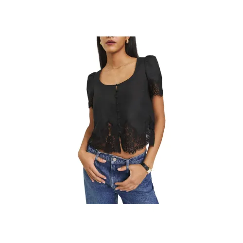REFORMATION Josie Linen Top Shirt Women's Black РЕФОРМАЦИЯ Josie Лён Топ Рубашка Женская Черный