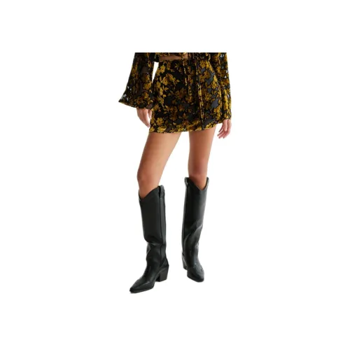 NASTY GAL Цветочный Devore Мини-юбка Повседневная Короткая Юбка Женская Черная