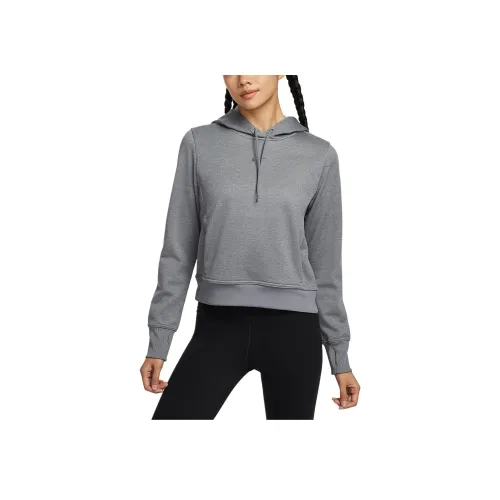 Nike Therma Fit One Sweatshirt Women's Charcoal Gray White Найк Тхерма Фит वन Свитшот Женский Угольный Серый Белый