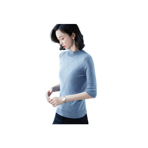 MJ Рукав 3 4 Пуловер Трикотаж Женский