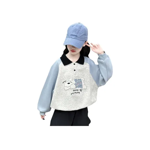 Синий цвет. Светло-серый Kids Свитшоты