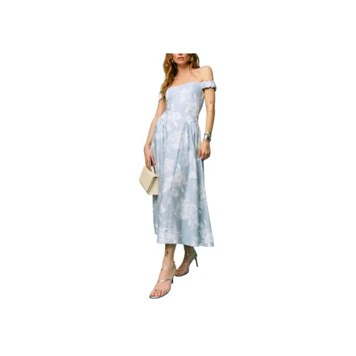 REFORMATION Monet Linen Dress Slip Dress Women's Sky Blue