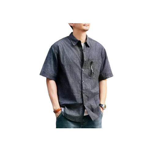 GELANLU Летняя рубашка свободный крой унисекс