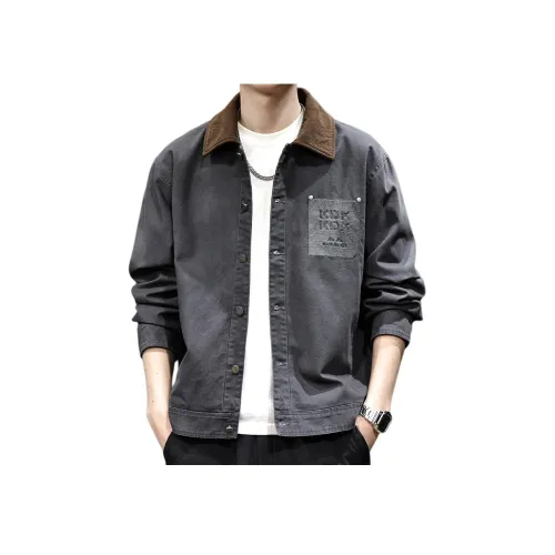 MR.MUDI Черно-серый цвет унисекс джинсовые куртки