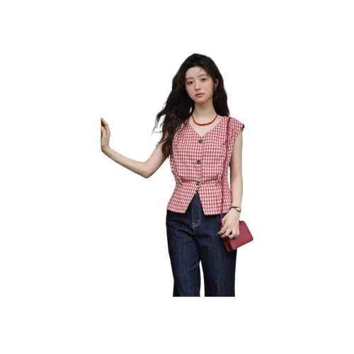 MISHOW Красная клетка Топ Женские Рубашки