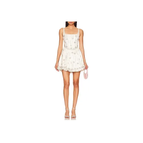 LOVESHACKFANCY Slip Платье Женское Цвет Слоновая кость