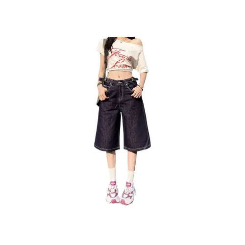 YICHEN Темно-синие Женские Джинсовые Шорты