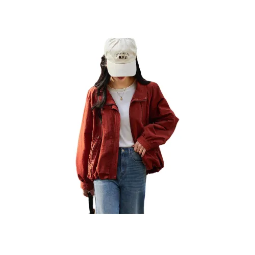 【Dme】 Куртки Пальто Женские Кирпично-красный