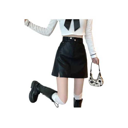 YINLEI Кожаные короткие юбки женские