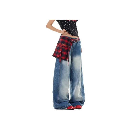 UOOHE Синие Унисекс Джинсы