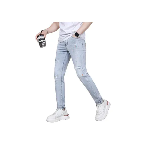 UOOHE Синие Унисекс Джинсы