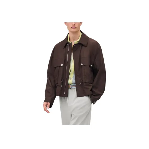 HERMES Куртки и Пальто Мужской Какао-Коричневый