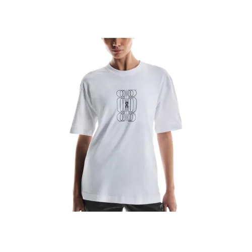 On Клуб Рукав с спущенным плечом T-рубашка Женская Белая Черная