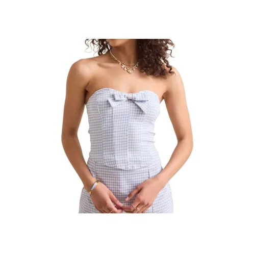 ALTAR'D STATE GINGHAM Арочный Топ-трубка Без бретелек Топ Женский