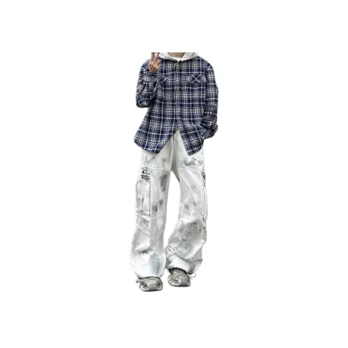 SOUL WORKER Белые Унисекс Джинсы