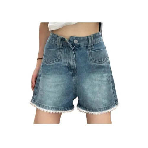 MUCCHIC Свет Лазурный синий Женские Джинсовые шорты