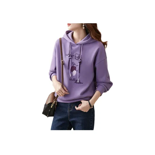 OUNIXUE Толстовка Женская Фиолетовая