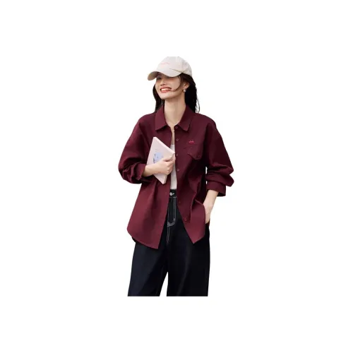 Still quiet Бургунди Женские Рубашки