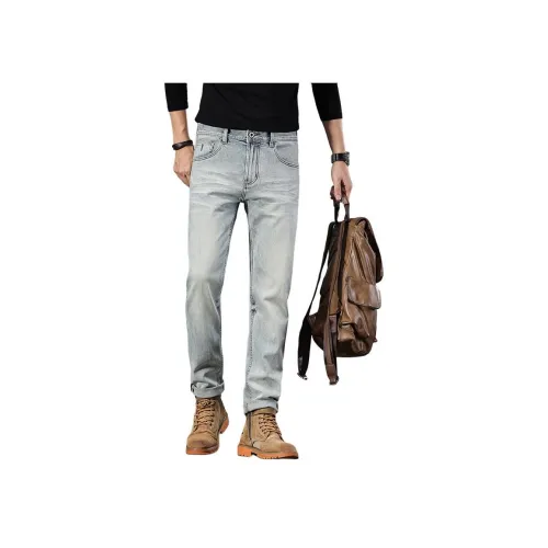 ZENGZHI Весенние и летние джинсы облегающий крой прямой крой унисекс