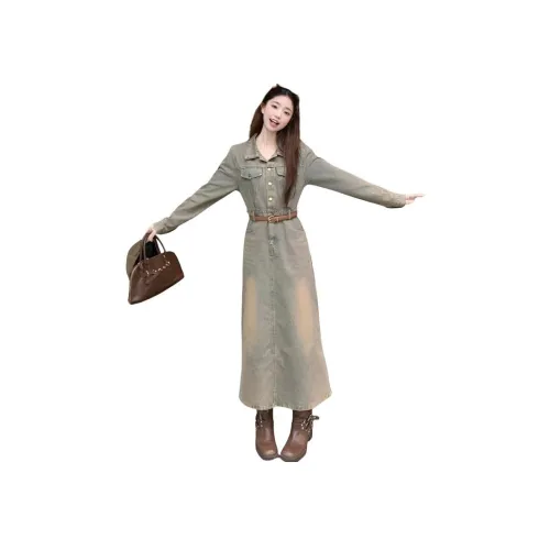 SKYA Длинное платье с длинными рукавами женское