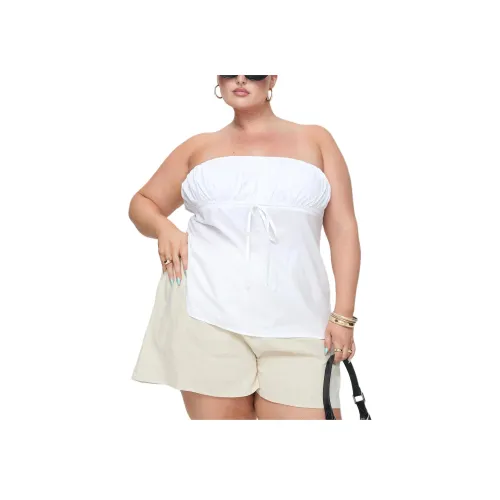 PRINCESS POLLY KIJI Без бретелей Топ CURVE Без бретелей Топ Женский Белый Белый