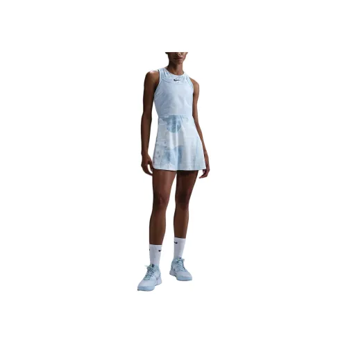 Nike Dri Fit Белый/Футбольно-серый/High Voltage Цвет/Средне-серый Женские Платья без рукавов