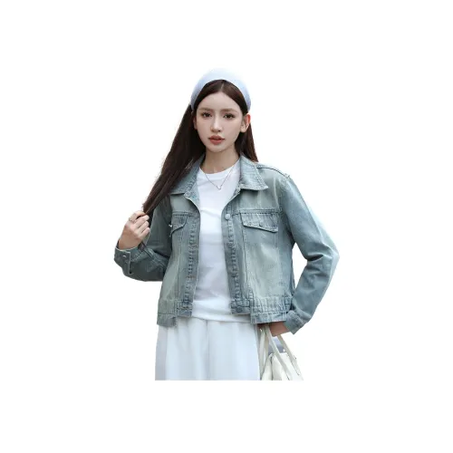 Garbege Синий Куртка Женские Джинсовые куртки
