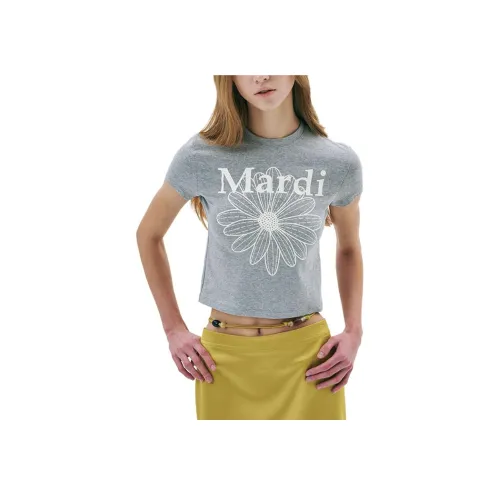 MARDI MERCREDI Серый/Сливочный Женские Короткие Топы