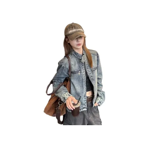 MUCCHIC Синий Женские Джинсовые Куртки