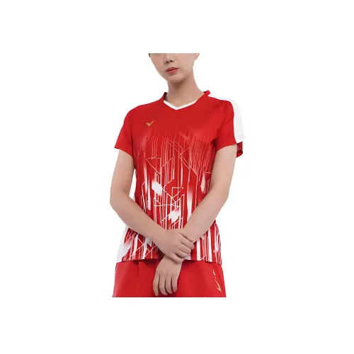 Victor Бадминтон Джерси Женские Датские Красные