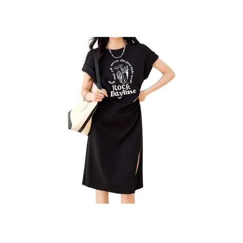 Cotton Zhiximeng Live Короткий рукав Платье Женское